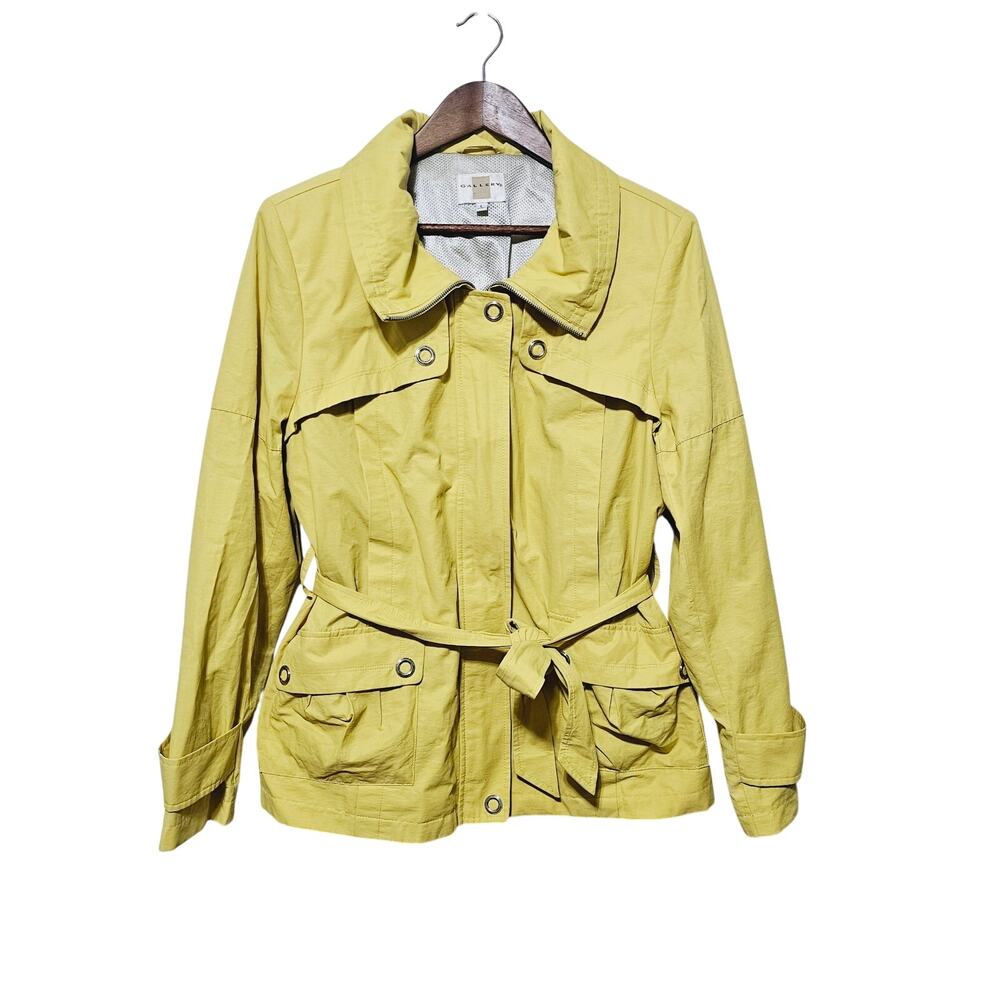 Gallery Water Resistant Jacket Women's Size L Butter Yellow Light Weight Casual